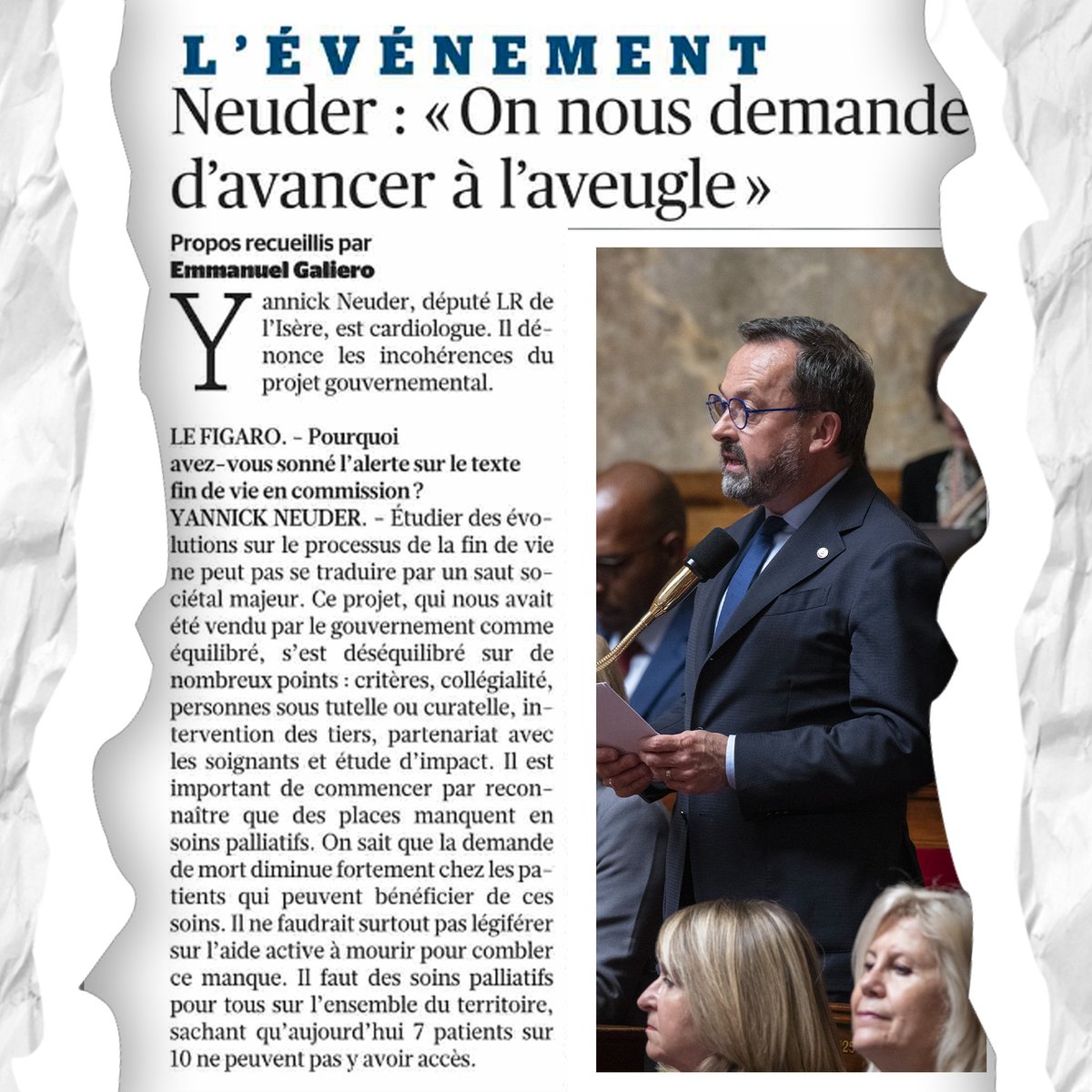 Ce projet de loi #findevie qui nous avait été vendu par le gouvernement comme équilibré, ne tient plus debout et a ouvert de nombreuses boîtes de Pandore : critères, collégialité, tutelle ou curatelle, intervention des tiers, partenariat avec les soignants sur fond d'étude