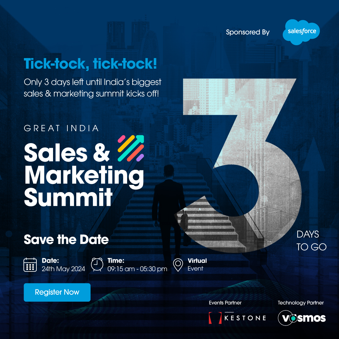 Get ready to dive into a world of cutting-edge insights, game-changing sales strategies, and unparalleled networking opportunities. Secure your spot now: bit.ly/4a9BhjN🔗 📅 24th May 2024 ⏰ 09:15 am - 05:30 pm #3DaysToGo #SalesInnovation #Salesforce #GISMS #GISMS2024