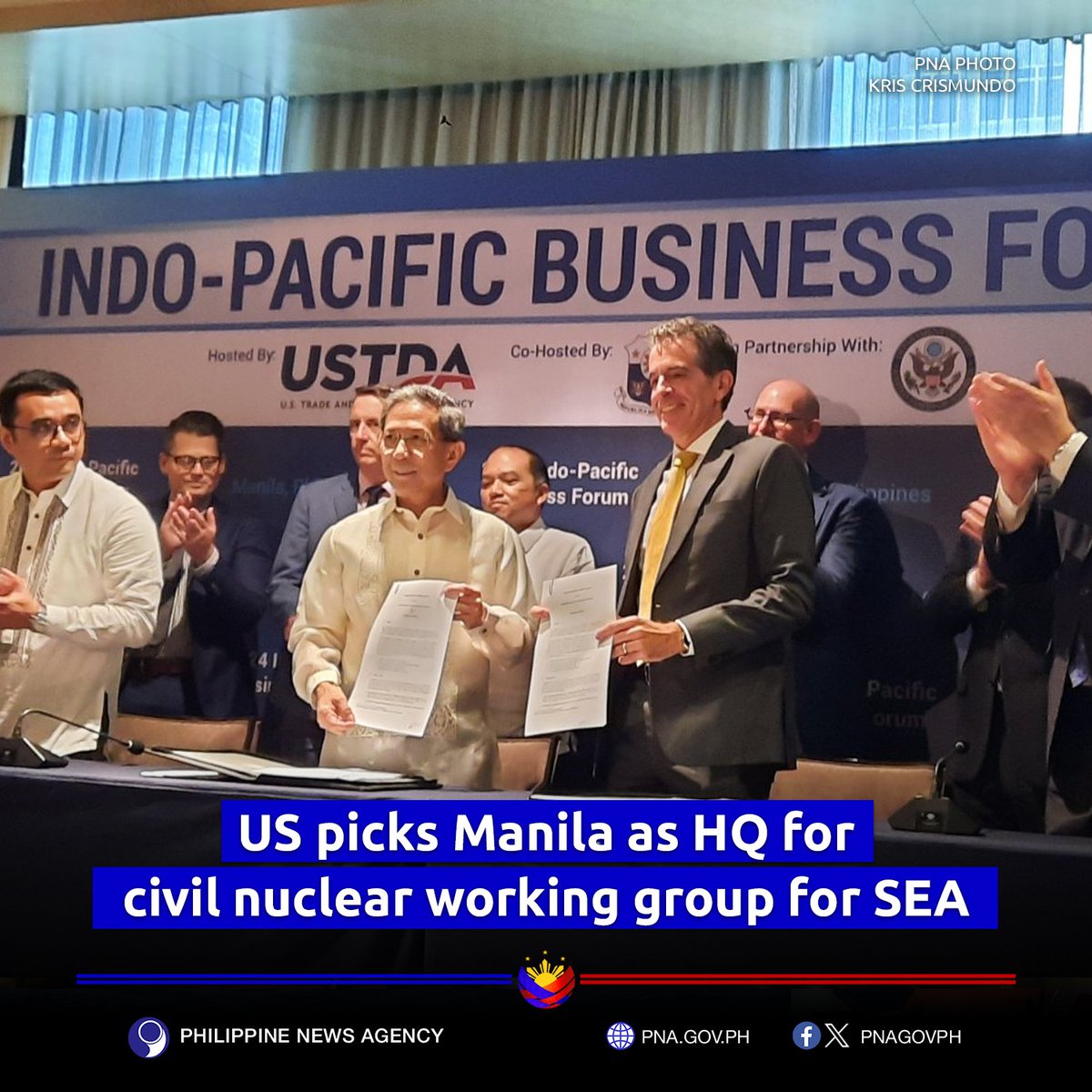 The United States has chosen Manila as its Southeast Asian headquarters for the US Civil Nuclear Industry Working Group, State Department Assistant Secretary for Bureau of East Asian and Pacific Affairs Daniel Kritenbrink announced Tuesday.

FULL STORY: pna.gov.ph/articles/12251…