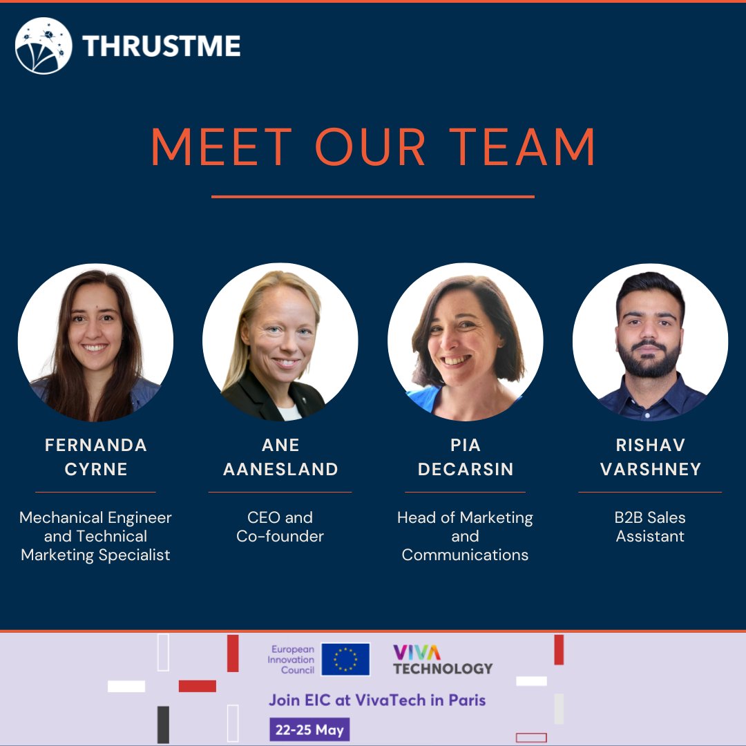 🚀 ThrustMe at @VivaTech! 

ThrustMe will be at #VivaTech, Europe's biggest startup and tech event, together with the @EUeic!  

Visit us at the EIC stand, Hall 1 – Stand n° C21

#Space #Innovation #EuropeanCommission #DeepTech #SpaceTech #Propulsion #StartupEvent