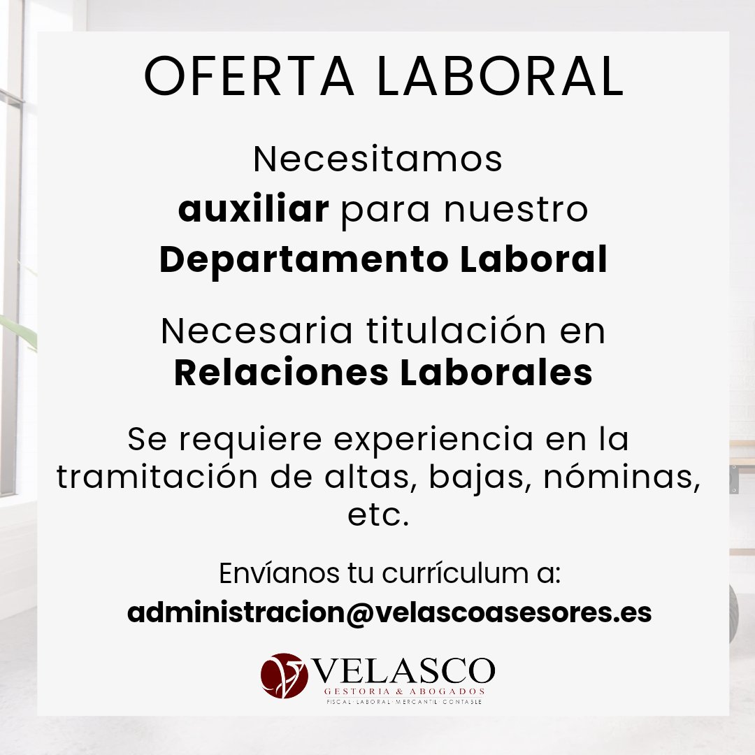 #Ofertalaboral