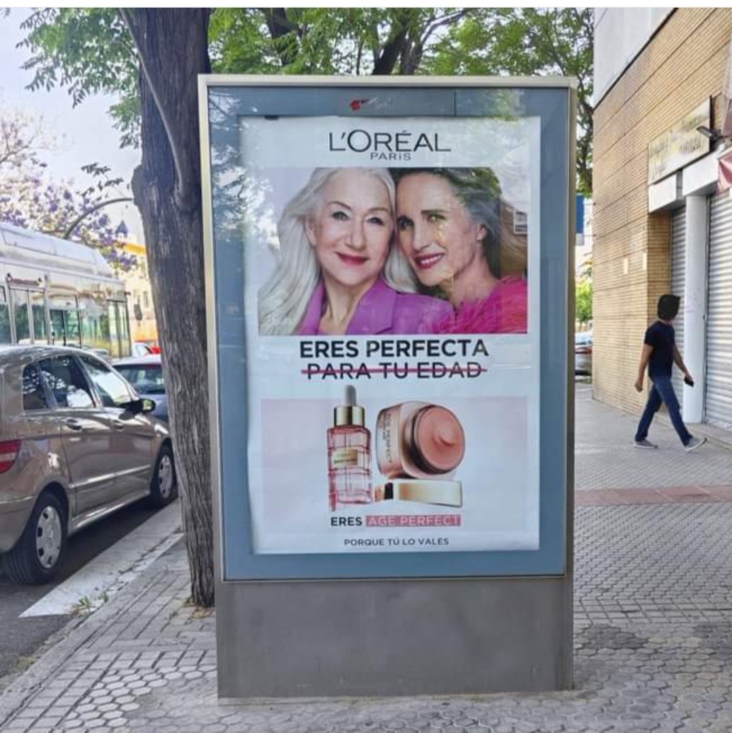 Andie MacDowell (66 años) y Helen Mirren (78) que protagonizan la campaña de L´Oréal: "Eres perfecta" (̵p̵a̵r̵a̵ ̵t̵u̵ ̵e̵d̵a̵d̵)̵. 
Un ejemplo de #TalentoSenior y de cómo romper estereotipos sobre las #personasmayores.

¡¡Feliz martes!! 😃