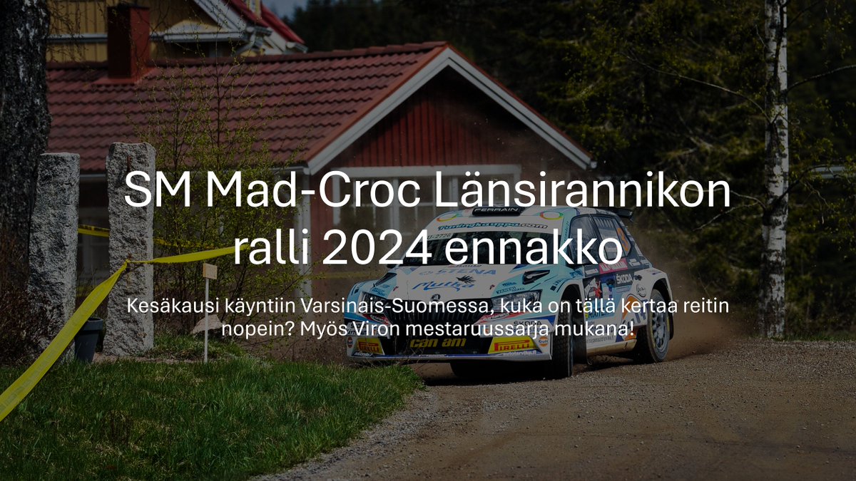 OKeronen's tweet photo. Viikonloppuna käynnistyy rallin SM-sarjan kesäkausi, ja sitä myötä myös spekulointistriimit palaavat ruutuihin! Tänään kello 19 luvassa Länsirannikon rallin ennakko @Pynski kanssa Twitchissäni, tulehan kuulolle! @RalliSM #rallism #ralli
https://t.co/TgYbBAnUiV https://t.co/2FDizfgrRR