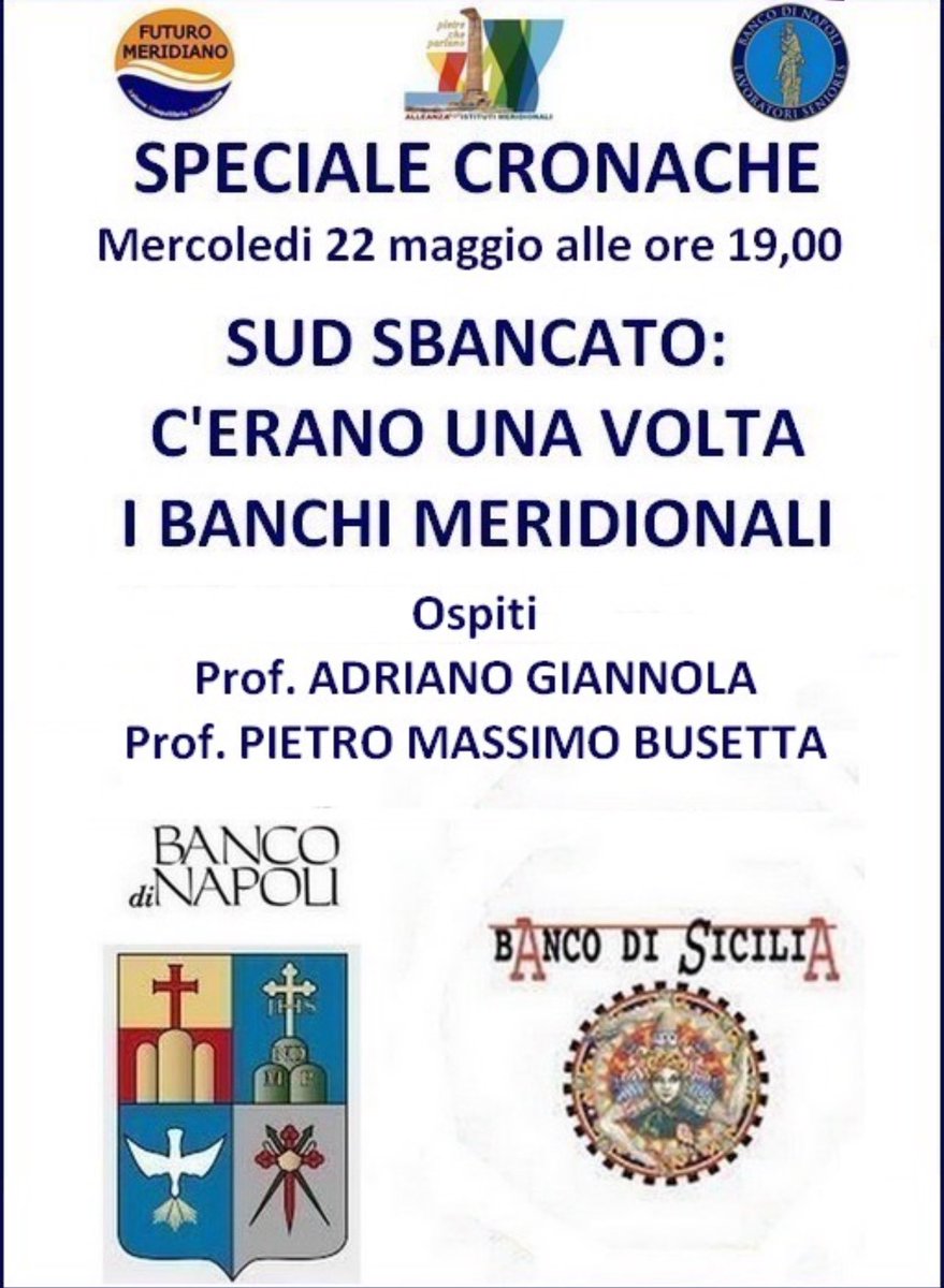 MeridianeVoci's tweet photo. DOMANI SERA

📆   MERCOLEDI' 22 MAGGIO
⏰  19:00 

🔻  su Facebook 
       dalla Pagina VOCI MERIDIANE
       https://t.co/2L7KVAXW5p…

🔻 su YouTube 
      https://t.co/cqoZGLgSTa
      https://t.co/DelBhsYwd1 https://t.co/MPKwv6XiDU
