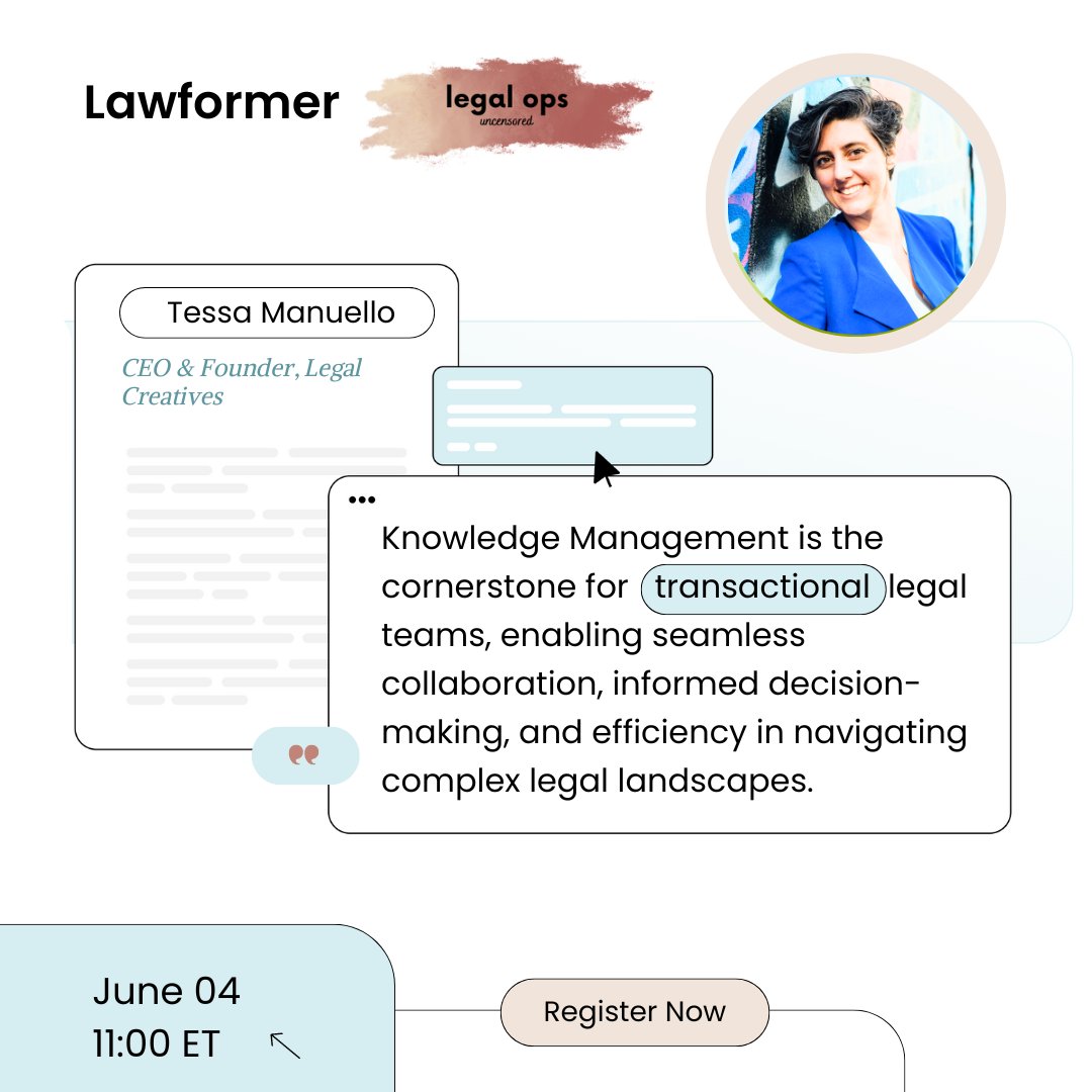 Join us on June 4th to learn how high-performance transactional legal teams are leveraging Knowledge Management to boost their overall performance. 🔍💡 
Hit the link to secure your spot: linkedin.com/events/howknow…

#knowledgemanagement