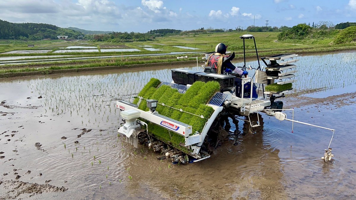 さなえ 今回はISEKIの最新機（さなえちゃん）で田植えしてるわけだが。もはや