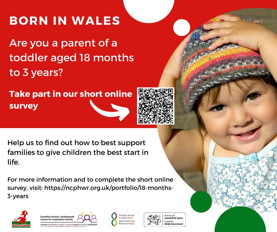 👶 Parenting a toddler aged 18 months to 3 years old? Share your valuable insights with the #BorninWales study! 🏴 Join us in shaping the future of Welsh families! 👉 Participate in our quick online survey: bit.ly/3UH0SJt Your experiences matter! 💙