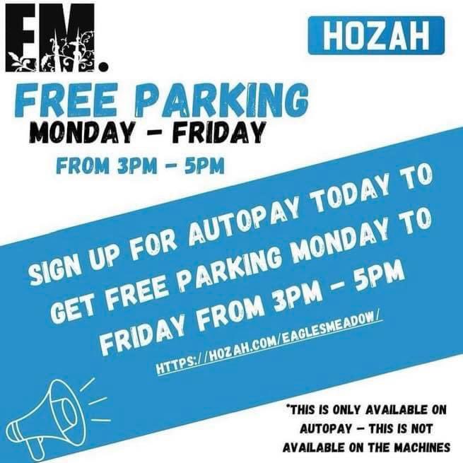 Rev up your shopping experience at Eagles Meadow Shopping Centre!🚗
Enjoy Free Parking Monday to Friday, 3:00 PM - 5:00 PM only with AutoPay. Sign up today at hozah.com/eaglesmeadow/ and embrace seamless parking perks!🛍️✨

#FreeParking #autopayperks
