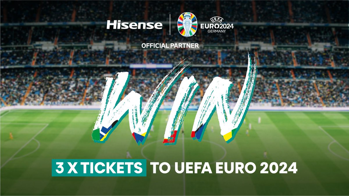 HisenseUK's tweet image. WIN x3 tickets ⚽️  to UEFA EURO 2024 🙌 🇩🇪​

Watch Denmark vs England...LIVE!​

To enter 👇​

Follow @hisenseuk​

Comment your favourite Euros memory &amp;amp; add #Tech #Hisense​

Retweet/requote this post for an extra entry!​

Enter before the 1st June 2024 (T&amp;amp;Cs Apply)​

#Quality