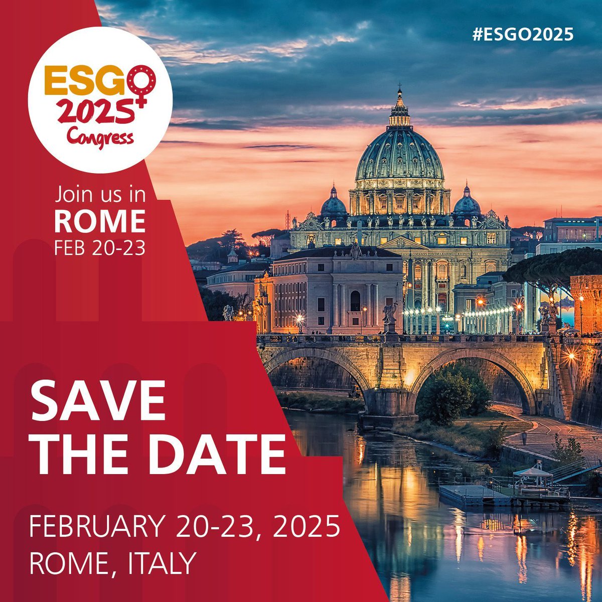 ESGO (@esgo_society) on Twitter photo Save the Date! 🗓️ Join us at #ESGO2025, Europe's premier Gynaecological oncology Congress, in Rome, from Feb 20-23. Discover the latest advancements in women's health and connect with industry leaders. #ESGO #Rome #GynaecologicalOncology #HealthcareCongress
<a href="/enygo/">enygo de la cruz</a> @engage.esgo Save the Date! 🗓️ Join us at #ESGO2025, Europe's premier Gynaecological oncology Congress, in Rome, from Feb 20-23. Discover the latest advancements in women's health and connect with industry leaders. #ESGO #Rome #GynaecologicalOncology #HealthcareCongress
<a href="/enygo/">enygo de la cruz</a> @engage.esgo