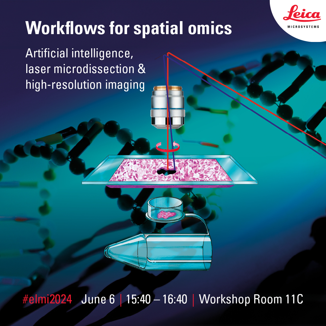 LeicaMicro's tweet photo. We’re delighted to be joined by microscopy expert Ann Wheeler from @EdinburghUni for our June 6 workshop at #elmi2024. Anne will share her #LaserMicrodissection (LMD) experience as we present new AI-guided LMD workflows for #SpatialOmics sample prep.
👉 https://t.co/a2Z1n5M1wL https://t.co/gikQAWGH3a