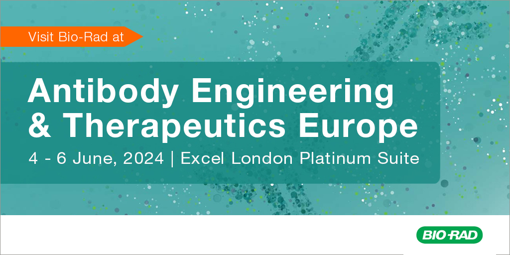 Will you be at #AET in London next month? Visit us at Booth #26 to learn more about Bio-Rad's innovative Pioneer Antibody Discovery Platform for identifying superior therapeutic antibodies. 
informaconnect.com/antibody-engin…

#Biopharma #DrugDiscovery #Biotherapeutics