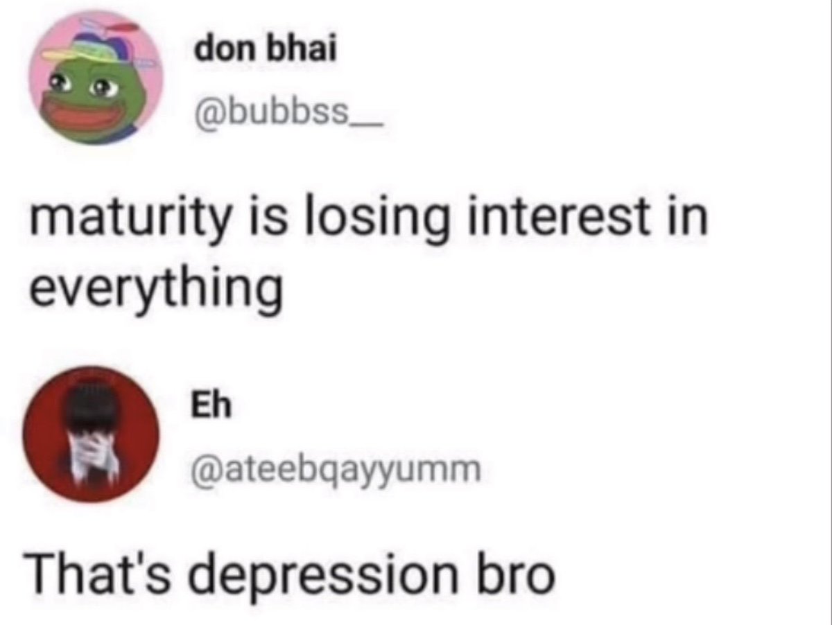 Maturity or depression?