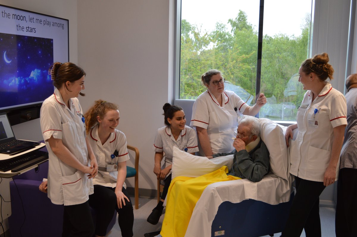 Patients on Ingham ward who are experiencing communication difficulties following a stroke or brain injury are enjoying singing sessions to aid their recovery. The sessions are open to anyone on the ward and are led by the Neurosciences Speech & Language Therapy team.