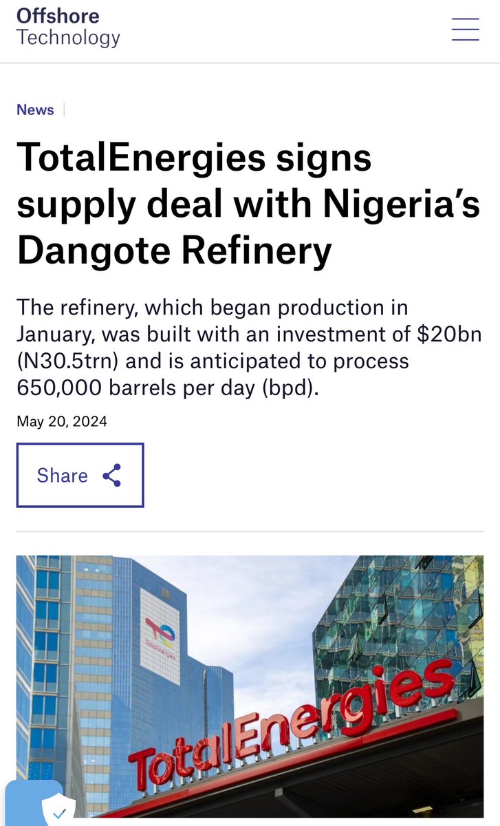 OLODOS at work: 2: TotalEnergies signed a deal with Dangote to supply crude oil of $20bn. Yes or No? Answer is YES. 3: so Wetin connect Dangote with misleading news of $6bn Nigeria vs Angola. 4: when I blocked you, why opening another account to follow me. You must be a