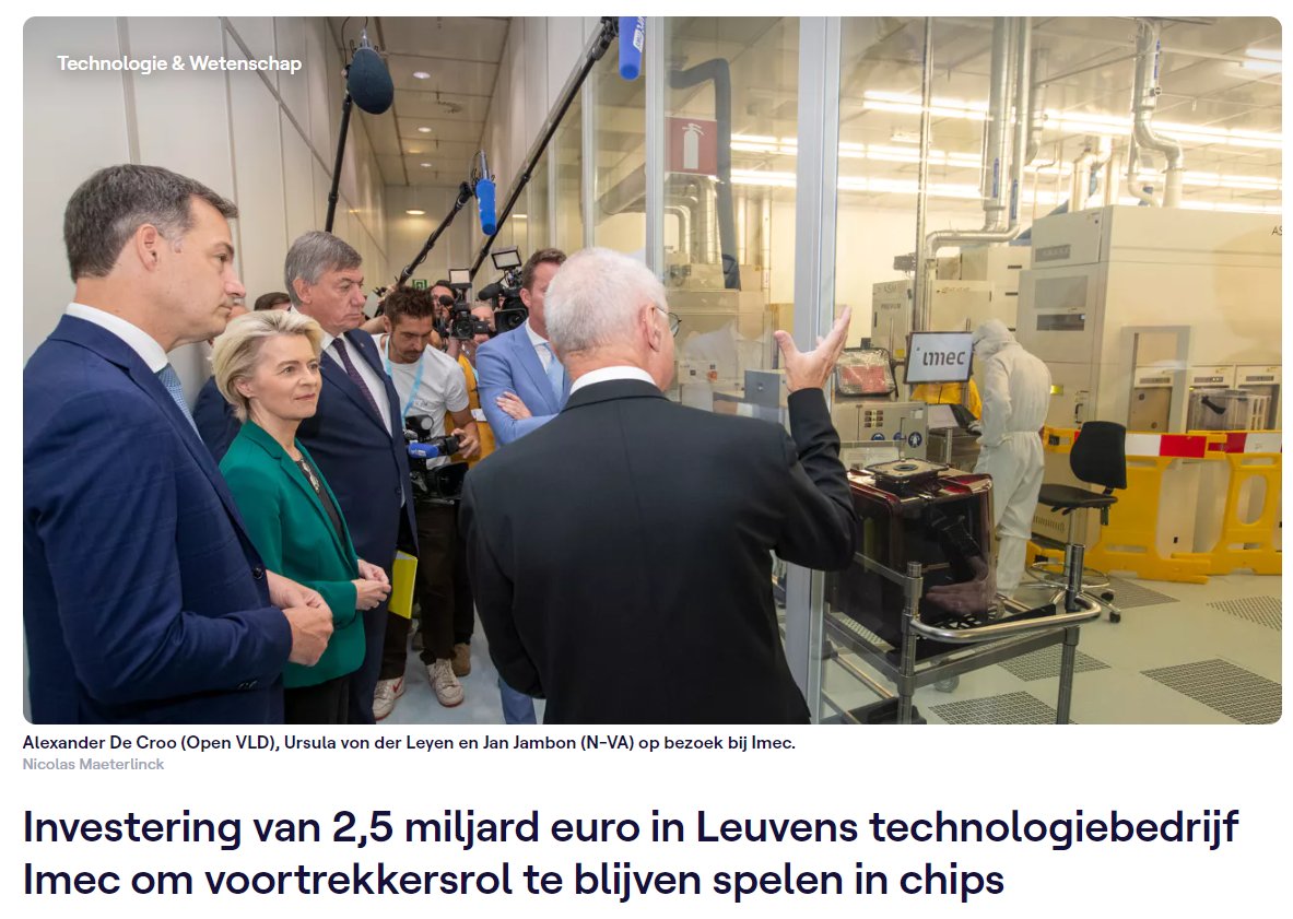 Vlaanderen is open for business. Met deze giga-investering blijft Vlaanderen koploper in de ontwikkeling van chiptechnologie. Potentieel van verdere vermarkting kan Vlaamse welvaart extra boost geven.