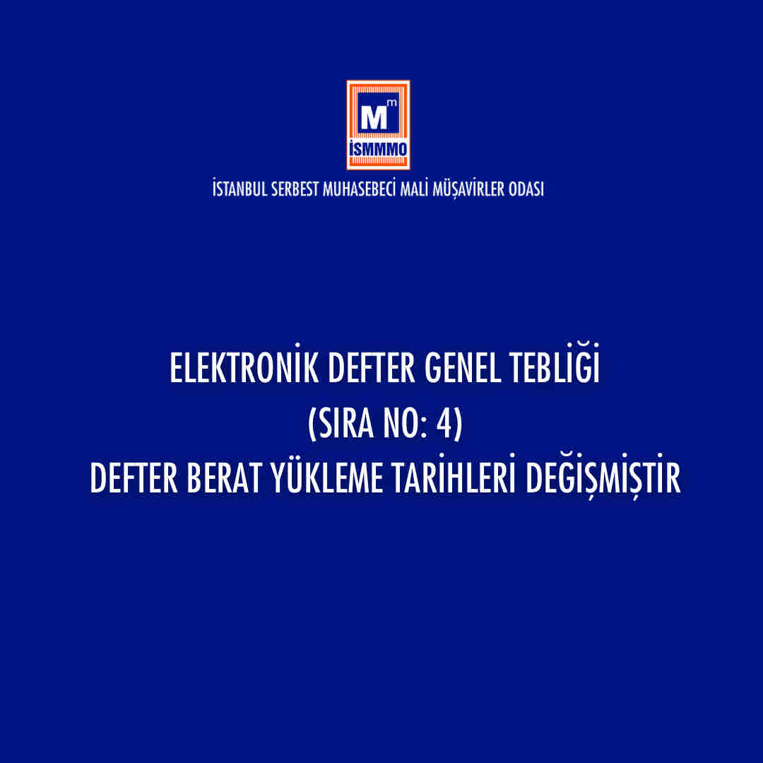 Elektronik Defter Genel Tebliği (Sıra No: 4) ow.ly/kVq650ROpmw