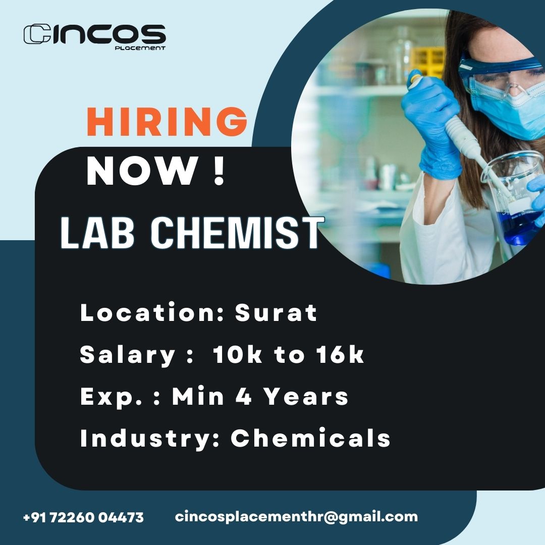 Join us as a Lab Chemist with the Best Staffing Services in Surat. Dive into chemical analysis!

Contact Us
Phone: +91 72260 04473

#LabChemist #SuratJobs #Chemistry #NewJobs #BestRecruitmentConsultancyInSurat #BestRecruitmentAgencyInSurat