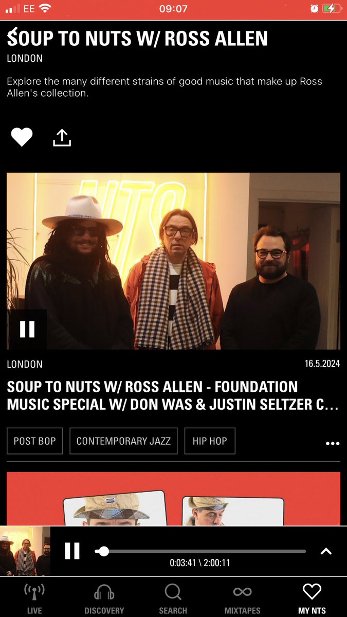 Jockxford's tweet photo. On the player: missed last week’s #souptonuts from @rossallenmusic but never fear the mighty @NTSlive app has got it going on 💯also available via Ross’ IG account I believe. ✊ https://t.co/nDRGHM14Zw