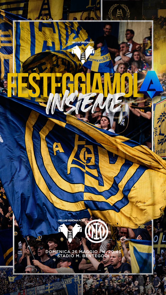 FESTEGGIAMOL🅰️ INSIEME

Per #VeronaInter, un giorno di prelazione per tutti i tifosi gialloblù possessori della tessera ‘Non vi lasceremo mai’ 💛💙

L’ultima a casa nostra, biglietti disponibili su hellasverona.it