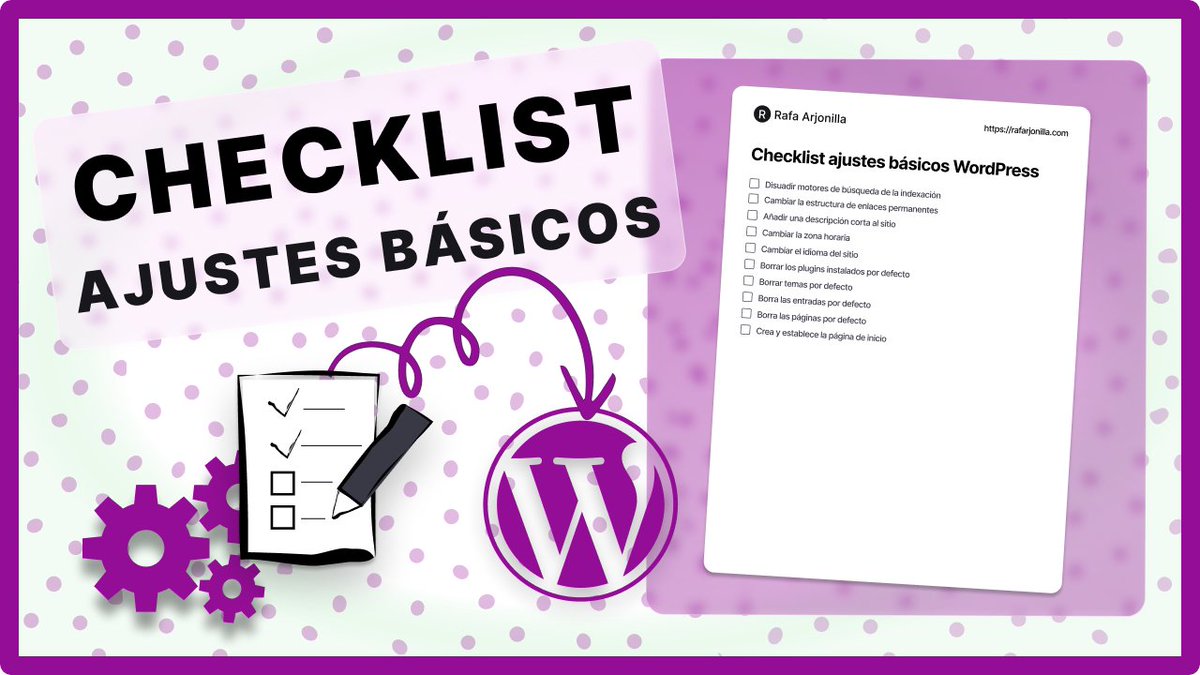 No te olvides de los ajustes más básicos tras instalar WordPress. Nuevo Video-CheckList: Lo ves 👀, lo aplicas 🧑🏻‍💻, lo tachas ✅!

rafarjonilla.com/checklist/ajus…