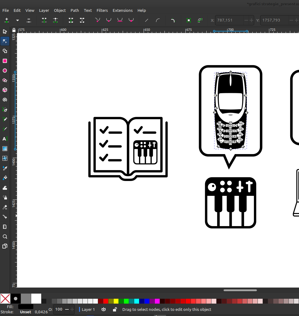Chihauccilconte's tweet photo. I'll be presenting at #NIME2024 !. For this, I'm using #inkscape to make some graphics aimed at introducing some sustainable design strategies that I developed  with other brilliant researchers #research  #graphicdesign #inkscape #opensourceCAD #FLOSS #vectorgraphics @inkscape https://t.co/PpDpxgnjVv