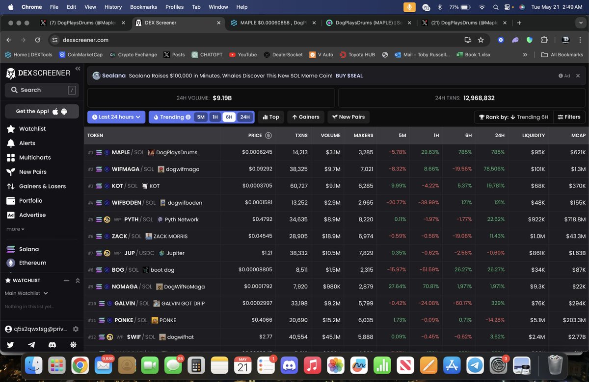 #1 on DEXSCREENER !!! LETS GOOOOO, STUDY $MAPLE