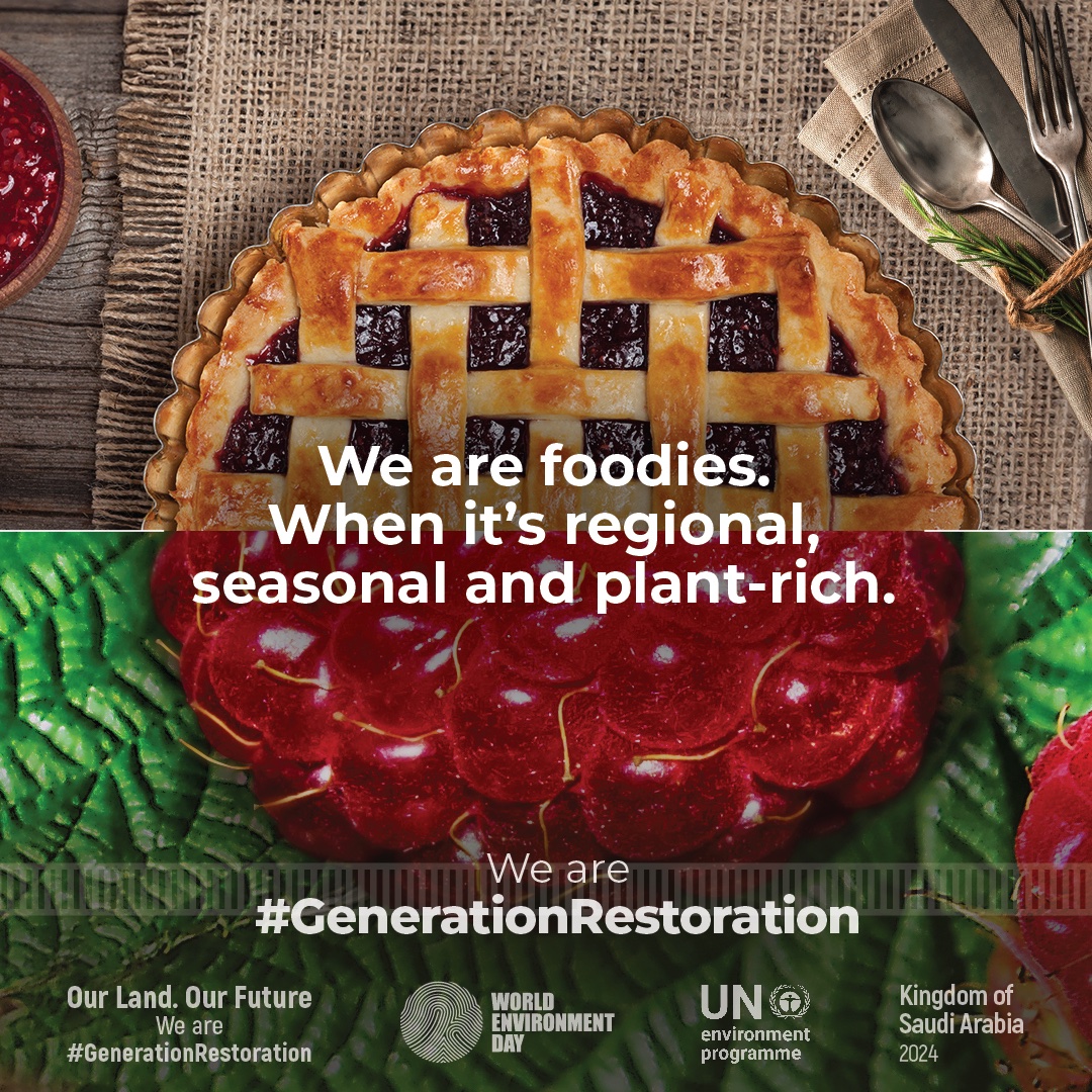 Soil is where our food begins. But our soils are suffering. To keep our lands & soils healthy, make sure your cravings are seasonal & locally sourced. This #WorldEnvironmentDay, help protect soils & global food security. We are #GenerationRestoration👇 worldenvironmentday.global