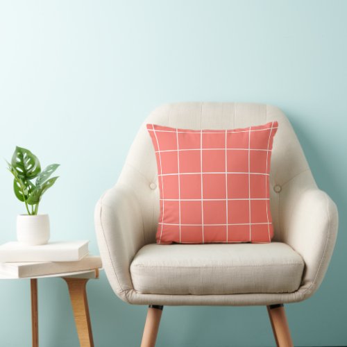 Accent your home with a high-quality @zazzle pillow with a coral pink design by ARTbyJWP zazzle.com/grid_pattern_o… Save 20% with code MAKEITUNIQUE Made from high-quality Simplex knit fabric, 100% polyester, soft and wrinkle-free. #Sales #pillows #decoration #zazzle #ShopNow