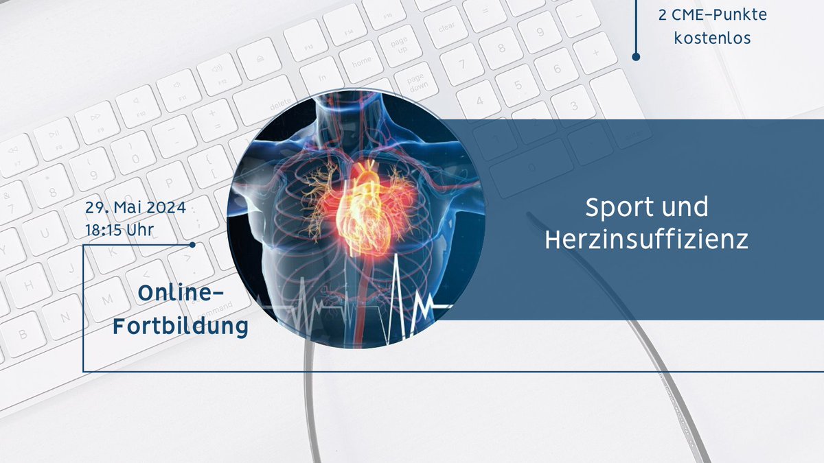 💡Wir präsentieren in unserem nächsten #Webinar #Sportkardiologie Fälle zum Thema Diagnostik, Therapie und Training bei Herzinsuffizienz.

🗓️Mi, den 29.05.24 (18:15 Uhr)

✅Kostenfreie Anmeldung: sport.mri.tum.de/de/fortbildung…

Wir freuen uns auf euch! 😃