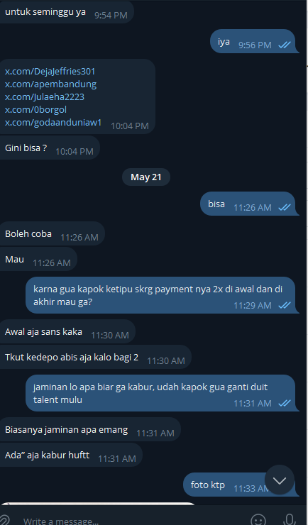 darahrenda's tweet photo. penipu nih ati ati, tai so so an kerja bener pgn di pay di depan @DejaJeffries301 @apembandung @0borgol @godaanduniaw1 https://t.co/fRpyJpfVaa