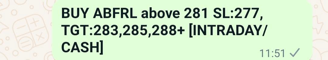 t.me/stockfunda/470…

#ABFRL #INTRADAY #intradaytrading #TargetHit #IntradayTarget #daytrading #tradingtips #profitabletrading