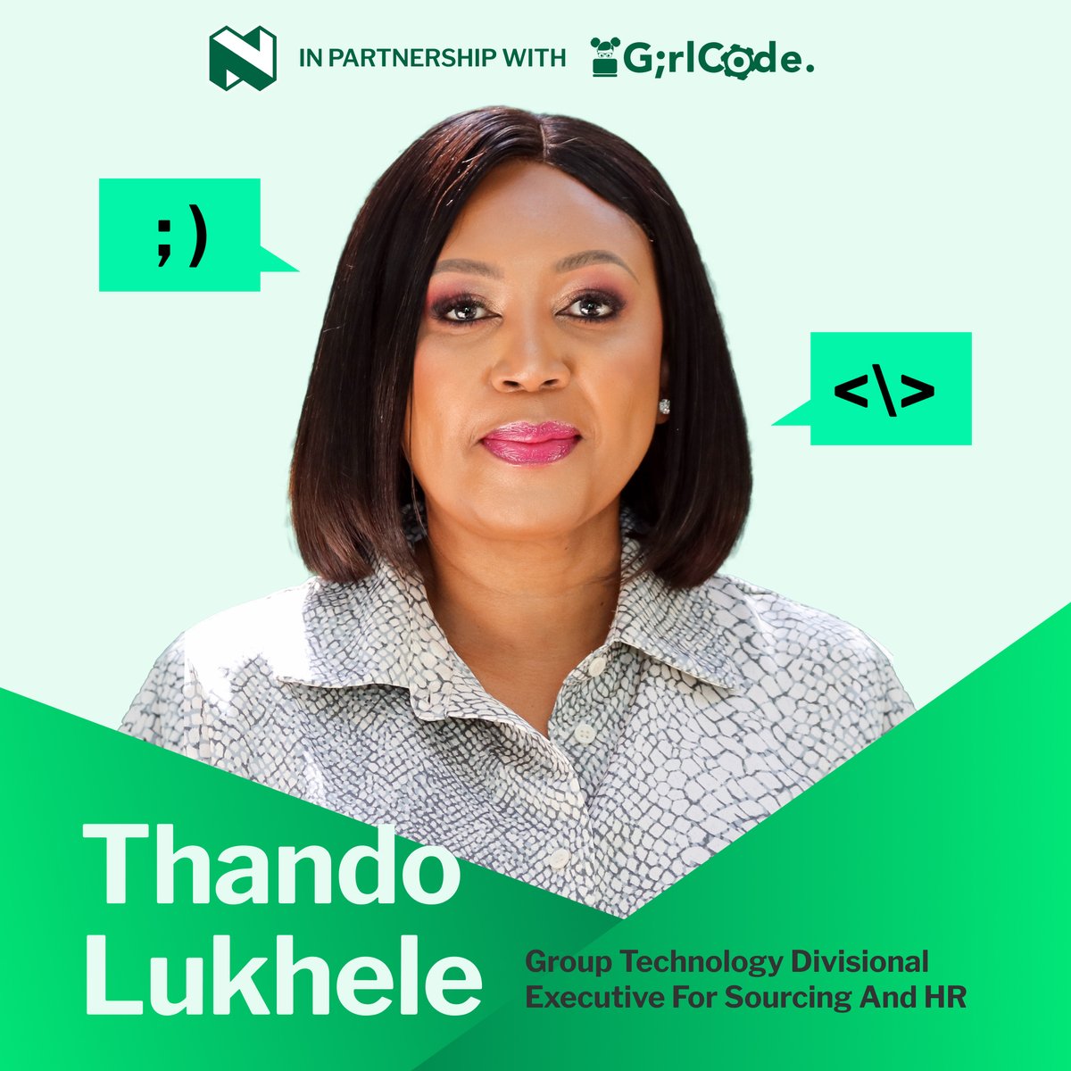 We are eager to hear about our purpose of work with @GirlCode_ZA by Thando Lukhele. Thando is Nedbank's Group Technology Divisional Executive for Sourcing and HR and is passionate about developing young talent. #NedbankXGirlCode