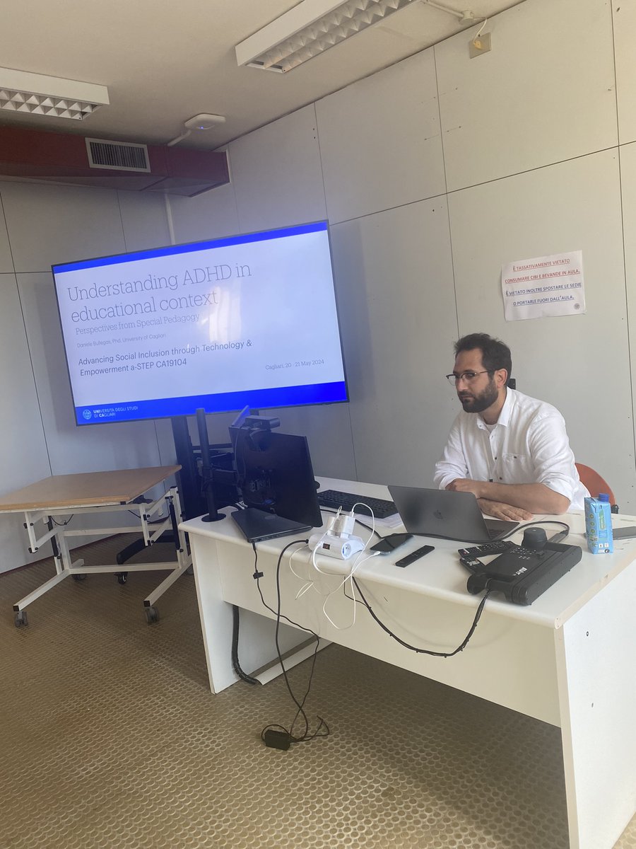 aSTEP19104's tweet photo. We started our second day in Cagliari with an insightful workshop by Daniele Bullegas (UniCA) – "Understanding ADHD in the Educational Context: Perspectives from Special Pedagogy". #CagliariWorkshop #ADHDEducation #SpecialPedagogy #UniCA https://t.co/ceOFb229Rg