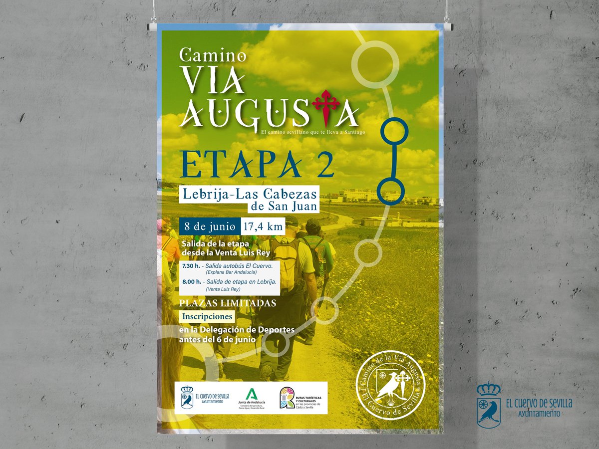 AytoElCuervo's tweet image. ➡ Abierta las inscripciones para la realización de la segunda etapa del Camino de la Vía Augusta.
📅 Etapa el 8 de junio
📅 Inscripciones hasta el 6 de junio
📍 Delegación de Deportes

#ViaAugusta #ElCuervoDeSevilla