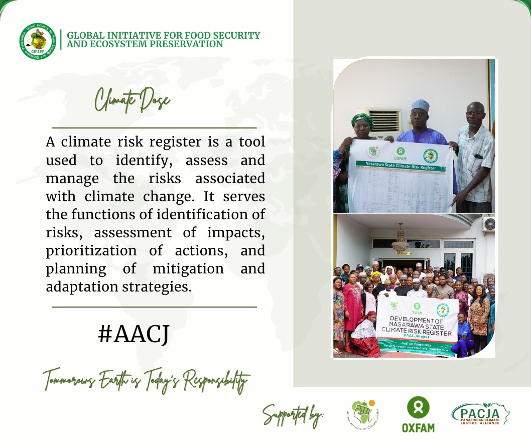#DidYouKnow? @NasarawaGovt now has a Climate Risk Register as a disaster reduction tool and early warning system to guide communities, local and the state in mitigating and adapting to climate change impacts. Thanks to @aacjinaction @oxfaminnigeria