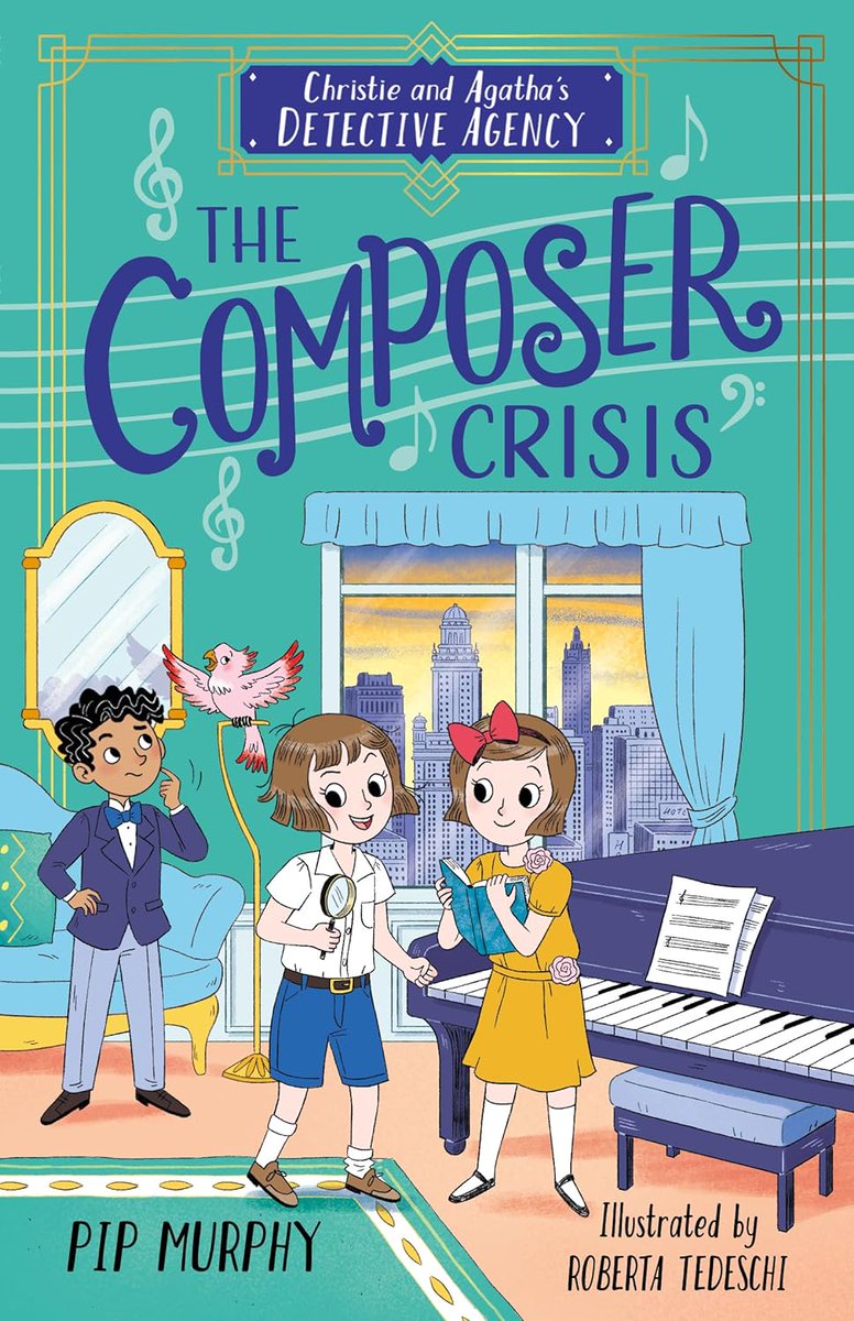 Cover preview for "The Composer Crisis" (Book 7-Christie and Agatha's Detective Agency). 
In preorder now, out in July with <a href="/SweetCherryPub/">Sweet Cherry Publishing</a>
#kidslitart #childrensbook #characterdesign #christieandagatha #thecomposercrisis #mystery #chapterbook #coverpreview #sweetcherrypublishing