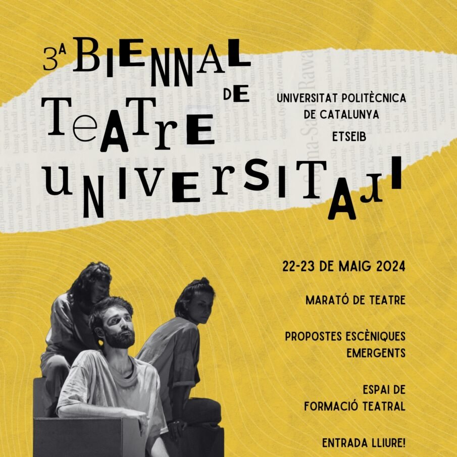 ‼️ 3a Biennal de Teatre Universitari de la @xarxavives. 🗓️ Dies 22 i 23 de maig a la Sala d'actes de l'#ETSEIB de @la_UPC. 👉 Mostra interuniversitària i itinerant, oberta al públic. 🧐13 aules de teatre universitàries representaran una obra. etseib.upc.edu/ca/esdevenimen…