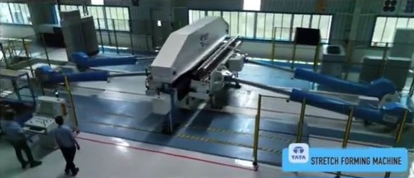 ACB Stretch Forming Machine of Tata Strategic Systems. Imported from France. Almost all the engineering equipments are imported. Without developing own engineering machines Atmanirbhar never happens.