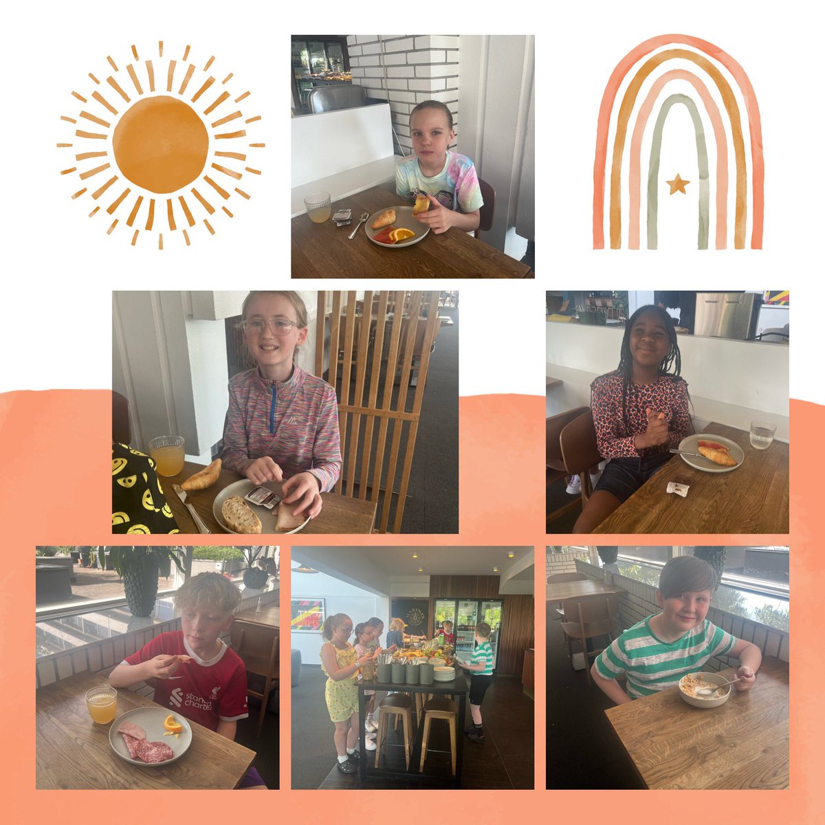 HolySpiritWA9's tweet photo. We have filled our boots on the delicious breakfast this morning ready for our day at school! 🍳 🧇 #denmark2024 @TuringScheme_UK https://t.co/yBFEMC3cy0