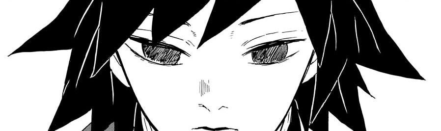 ⠀ ⠀ 
          สายธาราบานเย็นแหวกว่าย
          ปลายคมร่ายรำดาบเชือดเฉือน
          ตวัดจวนโลหิตกระเซ็น ทิ้งไว้เพียง
          เศียรอสุรา—— อันเน่าเฟะ 
          และความเงียบงันของผู้พิชิต 

                                     โทมิโอกะ กิยู 、
⠀ ⠀