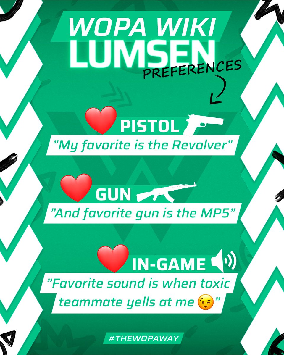 WHAT ?!?! Another WOPA WIKI 👀 This time @LumsenCS is up 🔥 What is his favorite in-game sound ❓ Find out ⬇️ #TheWopaWay