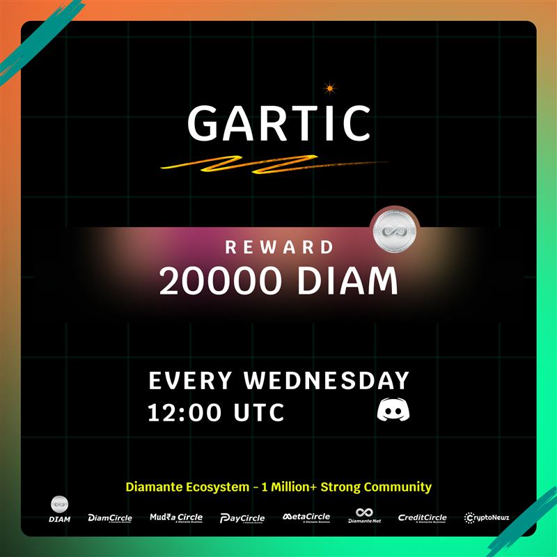 🎨 Exciting news! Tomorrow marks the Gartic contest on our Discord server! 🖌️ 🎁 Reward Pool: 20,000 DIAM 🏟 Venue: discord.gg/diamcircle ⏰ Time: 22 May 12:00 UTC Can't wait to see the incredible guesses from our talented community. Let's make tomorrow a day to remember!