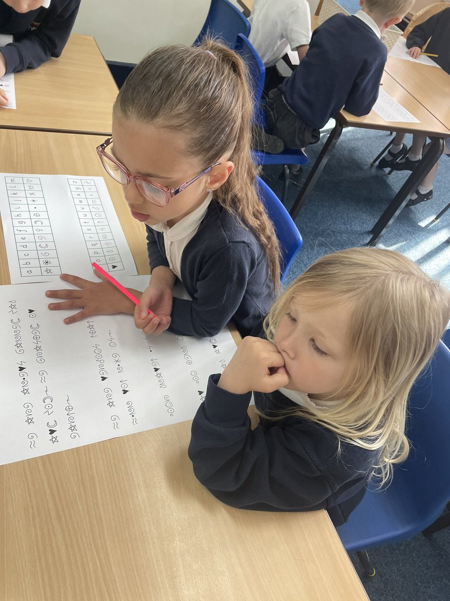 Problem solving to begin our Essential Skills Day! Year One have received a letter and a coded message from some aliens. They used resilience to decode the message and solve the problem!  #BCNPSCrashLanding 👽 <a href="/BarntonMissR/">Miss Rutter</a> <a href="/BarntonMrsRW/">Mrs Wieckowski</a>
