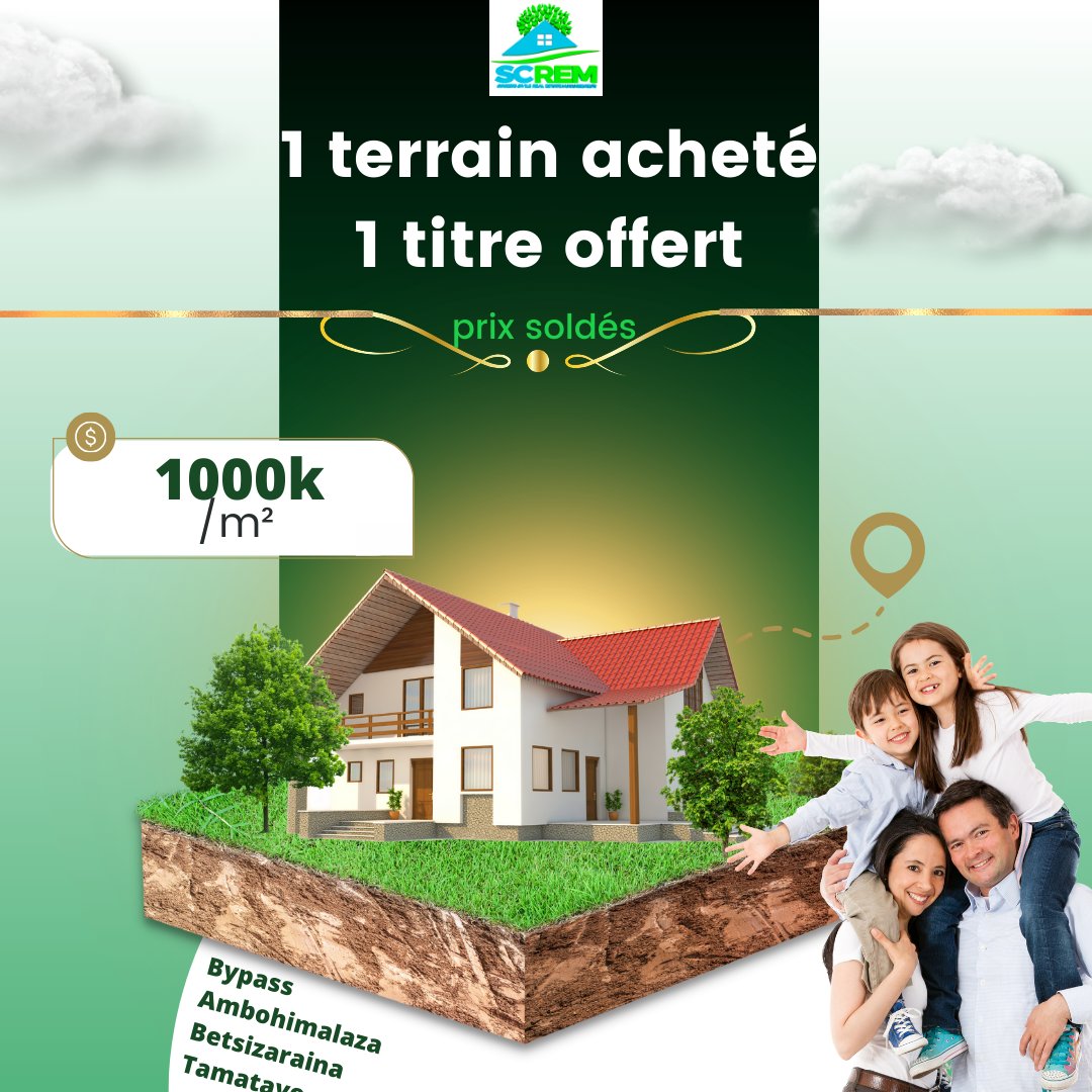 scremmada's tweet photo. 🏡 1 terrain acheté = 1 Titre Offert !
🏡 Tous nos sites vous attendent
🏡 Réalisez votre rêve de devenir propriétaire avec SC REM !
🌳 Explorez nos terrains disponibles dans des quartiers résidentiels
☎️ Contactez-nous au 034 15 138 82 ou 038 22 467 89 https://t.co/DYSa2x5CJH