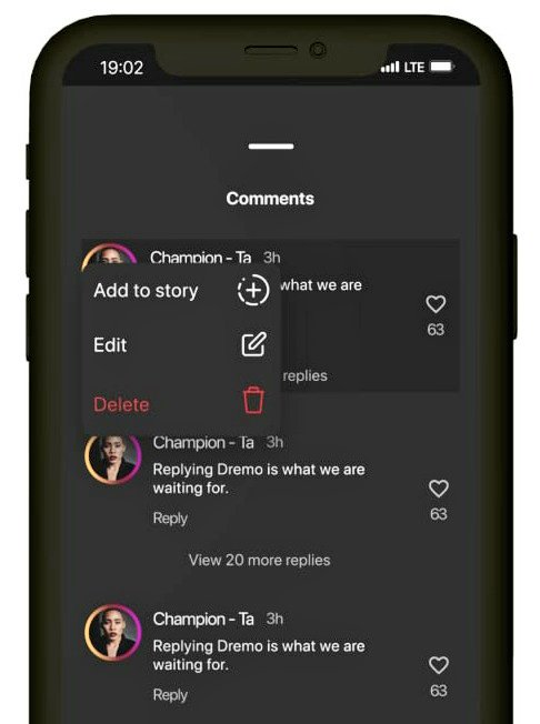 Instagram but you can edit comment.