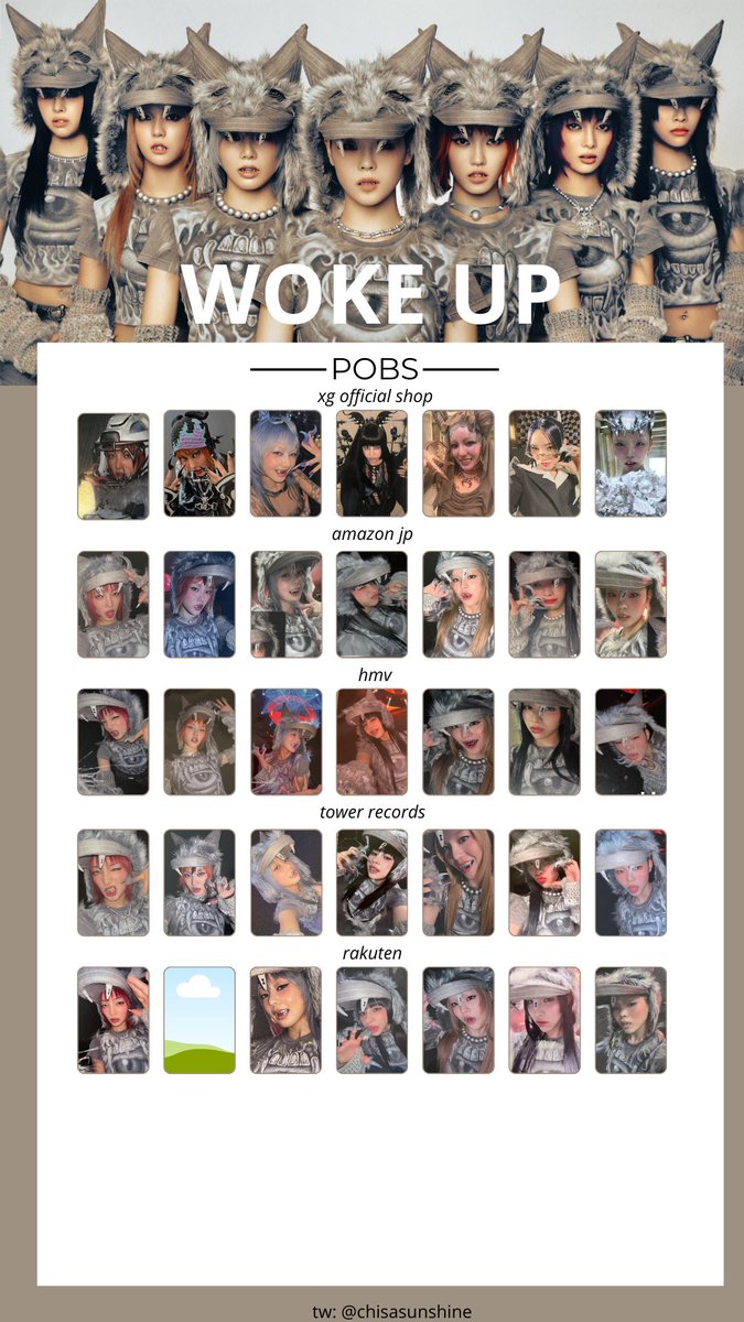 XG woke upe single album benefit pc photocard all member template