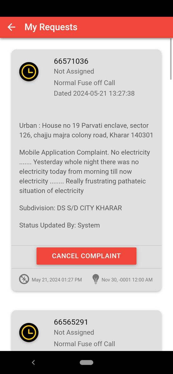 pankajmanhas's tweet photo. @AamAadmiParty ,@AnmolGaganMann ,@AAPPunjab @AAPHarbhajan ... Sir situation in kharar electricity whole night there was no electricity and today morning same situation ...till.time of post ....very pathetic. Situation kindly take necessary steps https://t.co/g0CCedKsrc