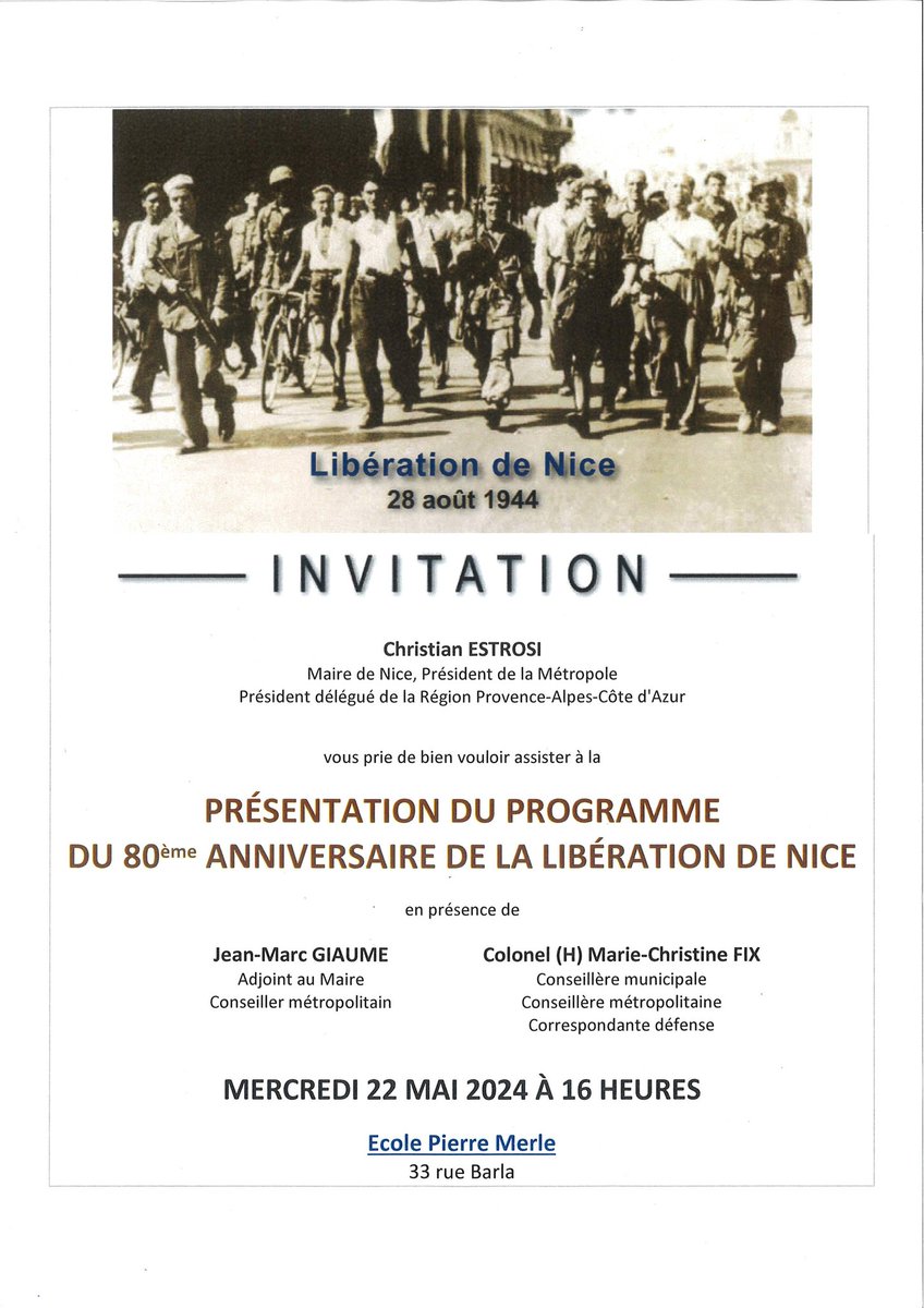 Demain à # Nice06
#devoirdemémoire
#80ansdelaLibération