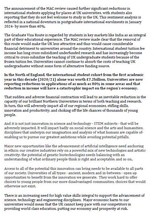 YorkshireUnis's tweet photo. The 12 VCs and principals of the @YorkshireUnis Board have added their signatures to an open letter urging the PM @RishiSunak @10DowningStreet to accept the findings of the #MigrationAdvisoryCommittee and retain the #GraduateRoute Visa.
✍️Read letter:
https://t.co/vkx2Y58waY https://t.co/3qwZWnYsk2